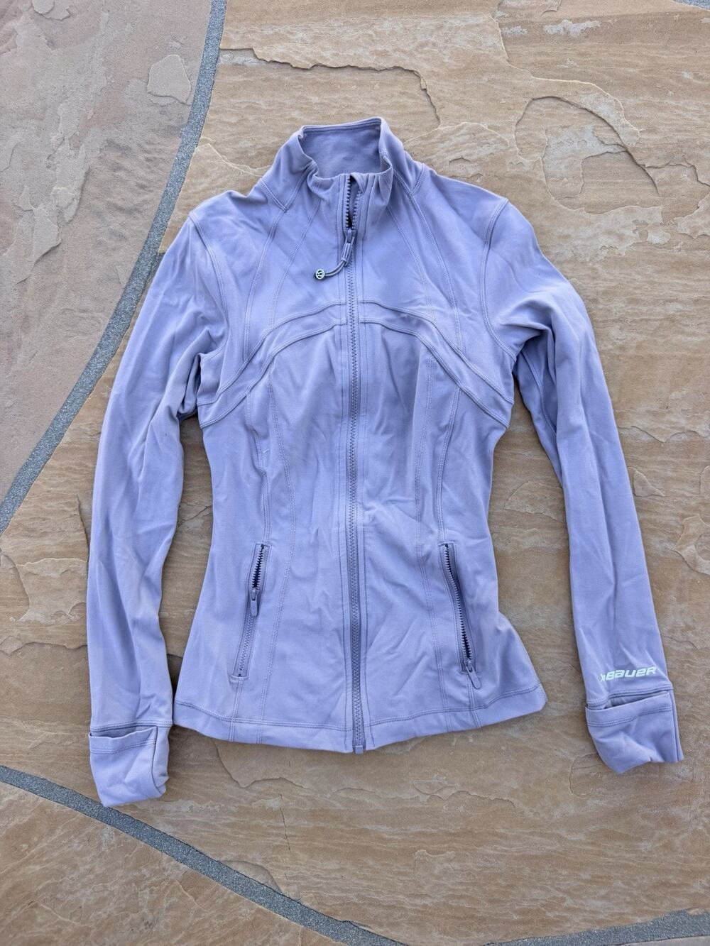 Lululemon Define Jacket Nulu Size 6 Pink Slim Fit Bauer Hockey Logo MF